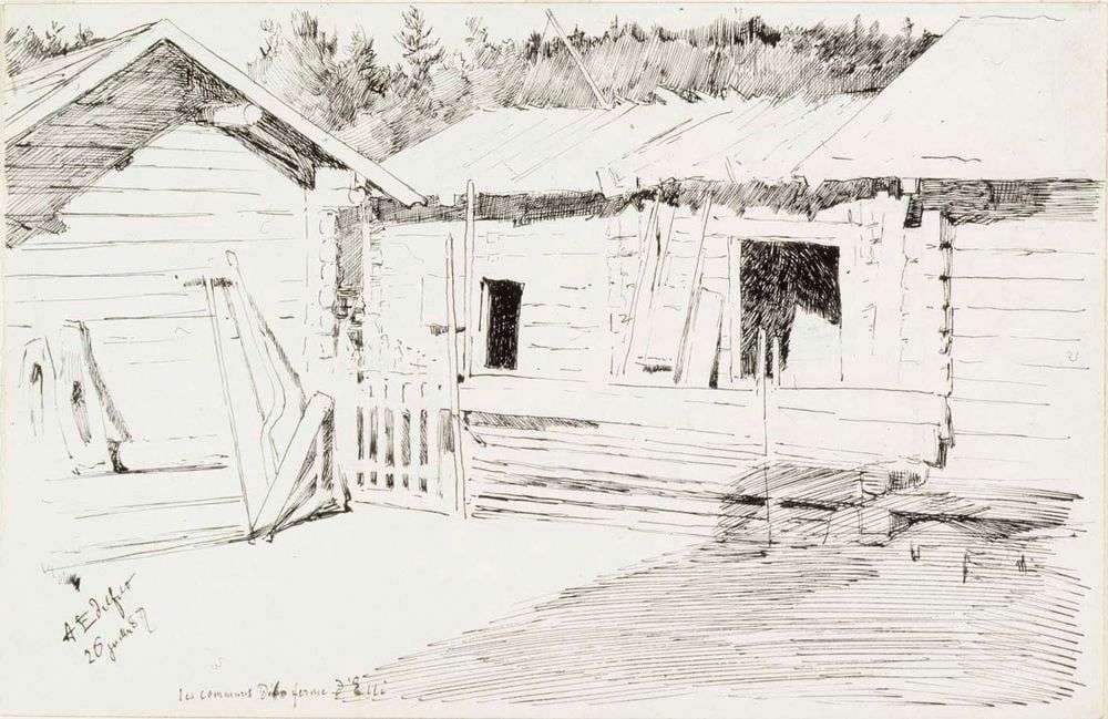 Elli Jäppisen maatilan ulkorakennuksia — Albert Edelfelt