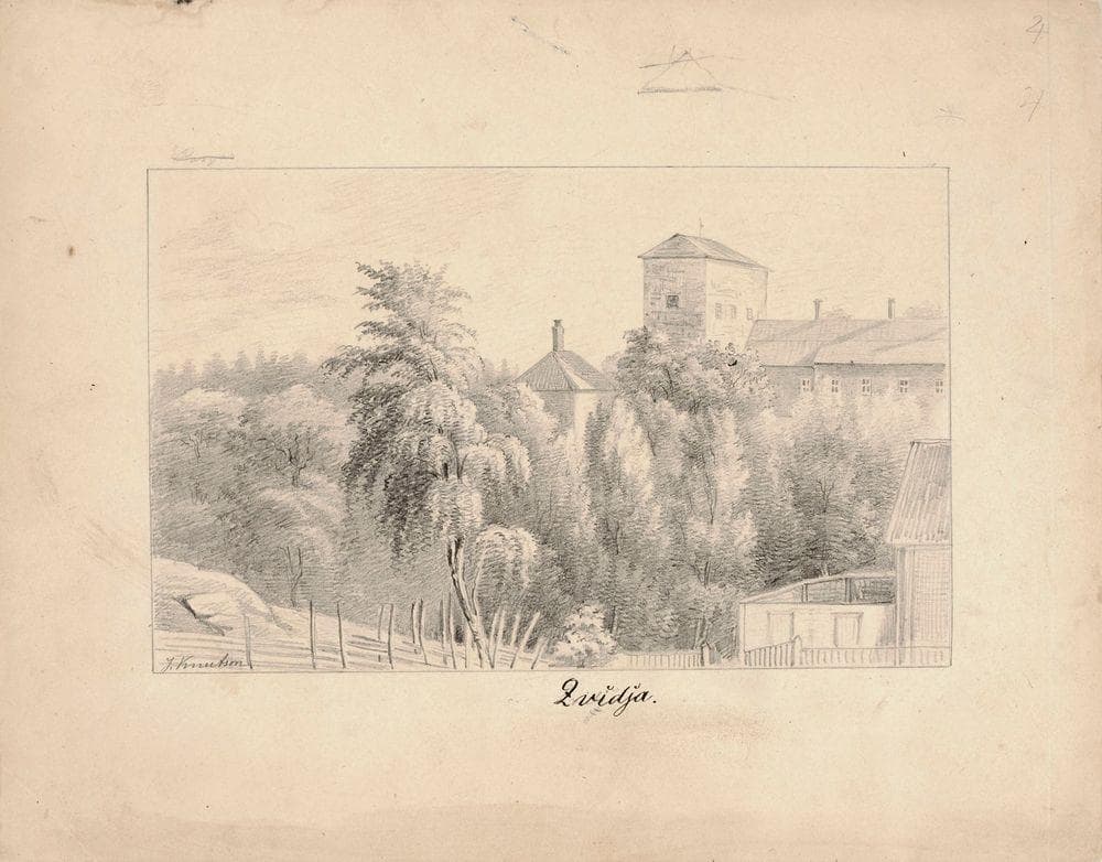 Kuitia Manor, original drawing for Finland Depicted in Drawings — Johan Knutson