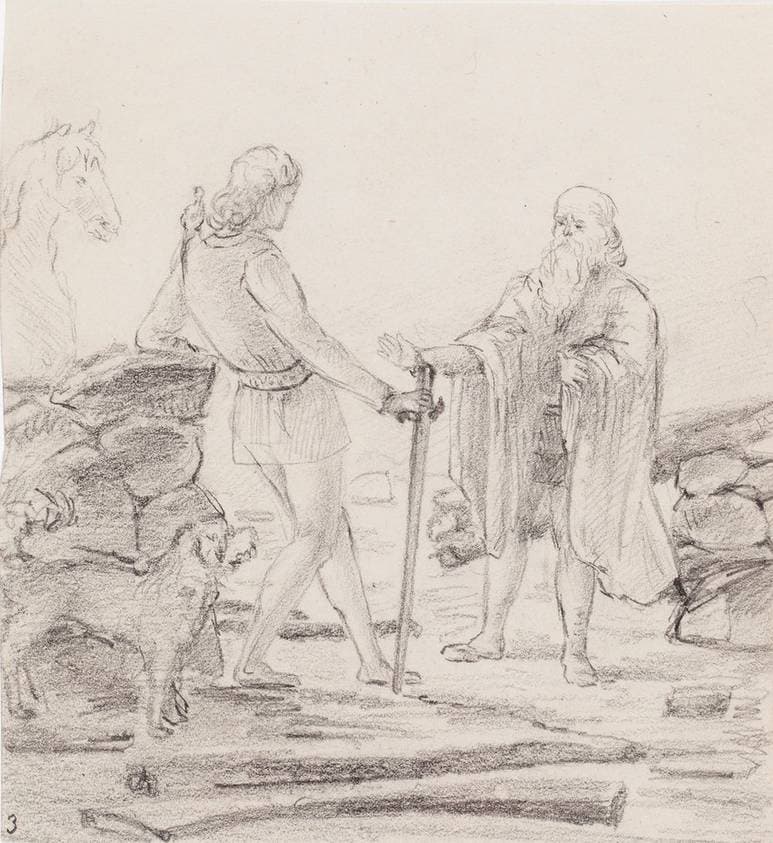 Kuvitusluonnos Esaias Tegnérin teokseen Frithiofs saga — Helene Schjerfbeck