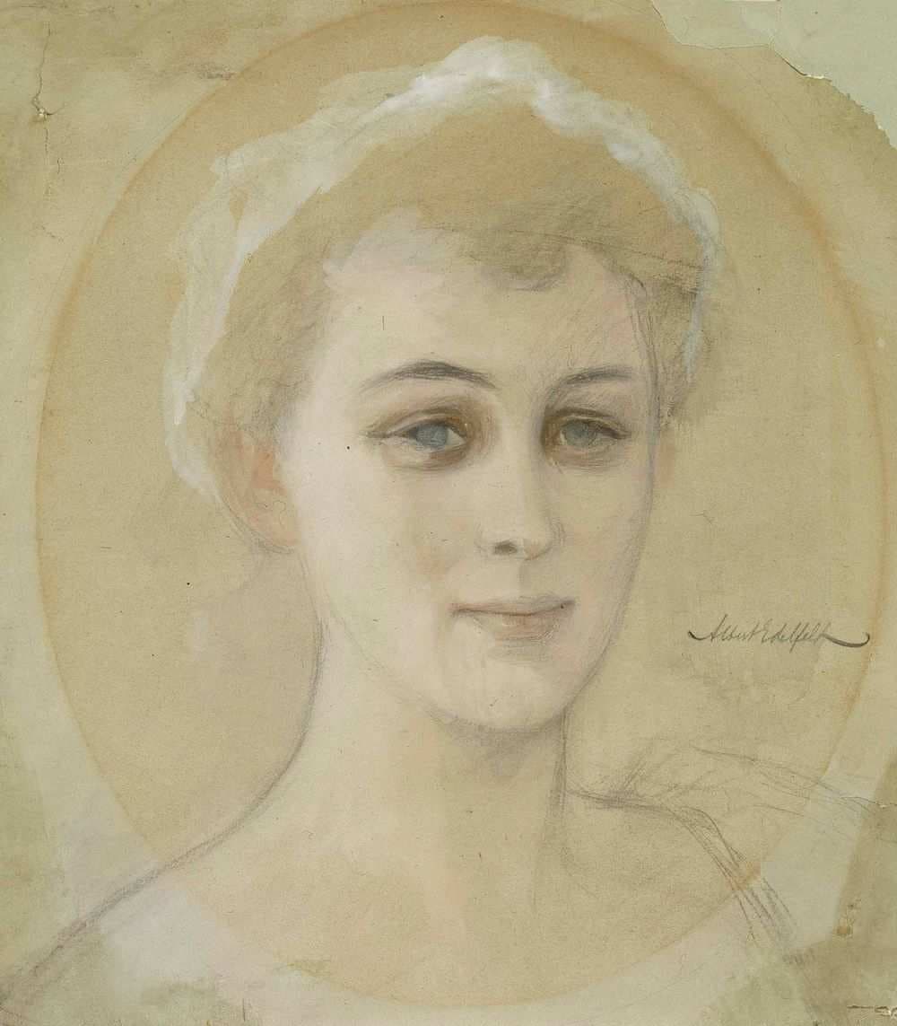 Portrait Study of Baroness Naomi (Emi) de la Chapelle — Albert Edelfelt