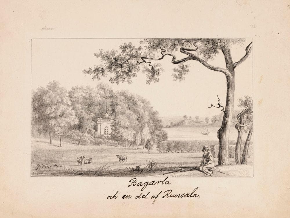 Paakarla and Part of Ruissalo, original drawing for Finland Depicted in Drawings — Johan Knutson