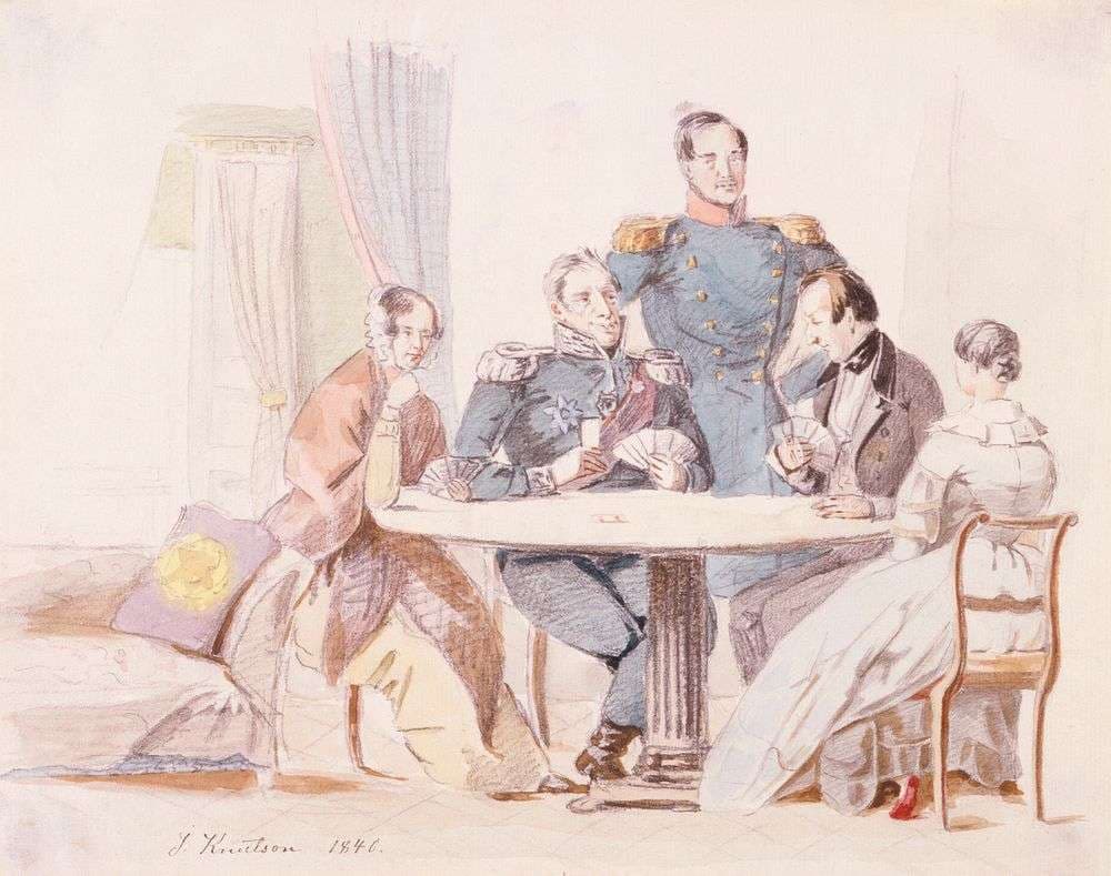Korttia pelaava seurue — Johan Knutson