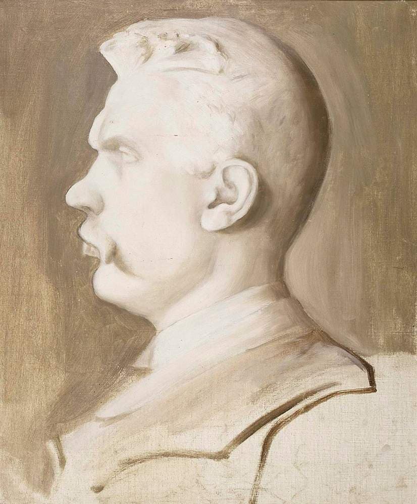 Albert Edelfelt (Ville Vallgrenin veistoksen mukaan) — Hugo Simberg