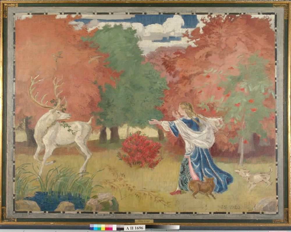 Ritari hirven hahmossa, luonnos gobeliinia varten — Joakim Skovgaard