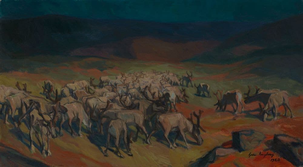 Landscape from Lapland with a Reindeer Herd — Gabriel Engberg