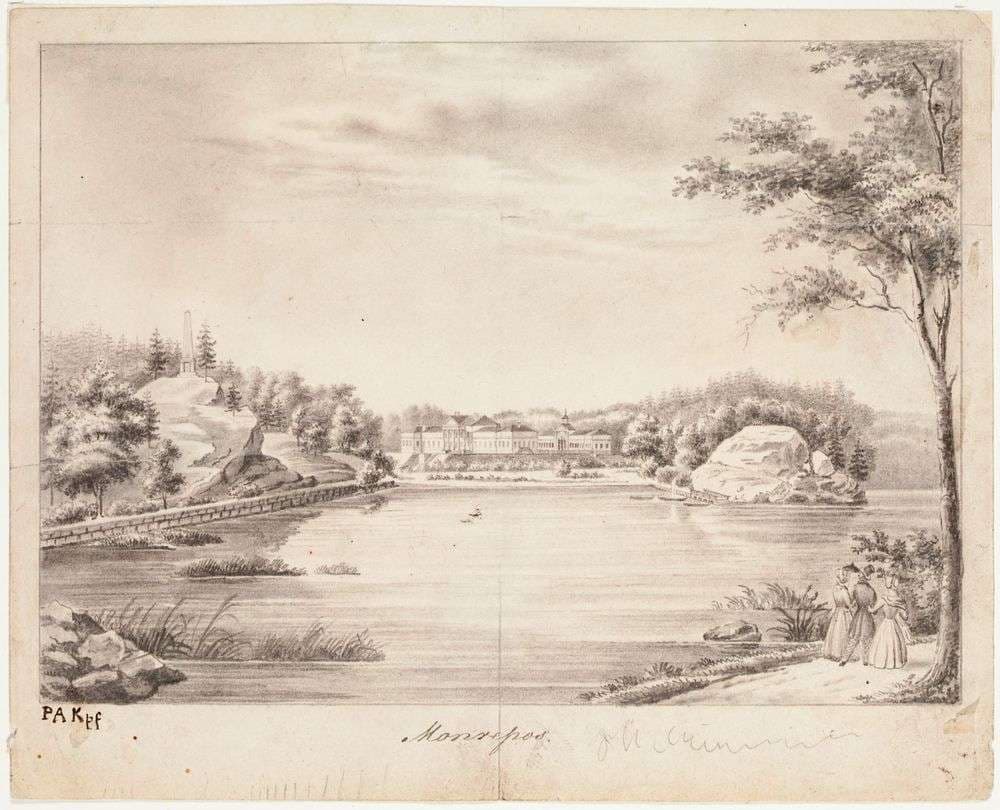 Monrepos, original drawing for Finland Depicted in Drawings — Pehr Adolf Kruskopf