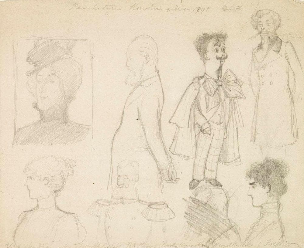 Compositional Study for Writer Elsa Lindberg's Portrait — Albert Edelfelt