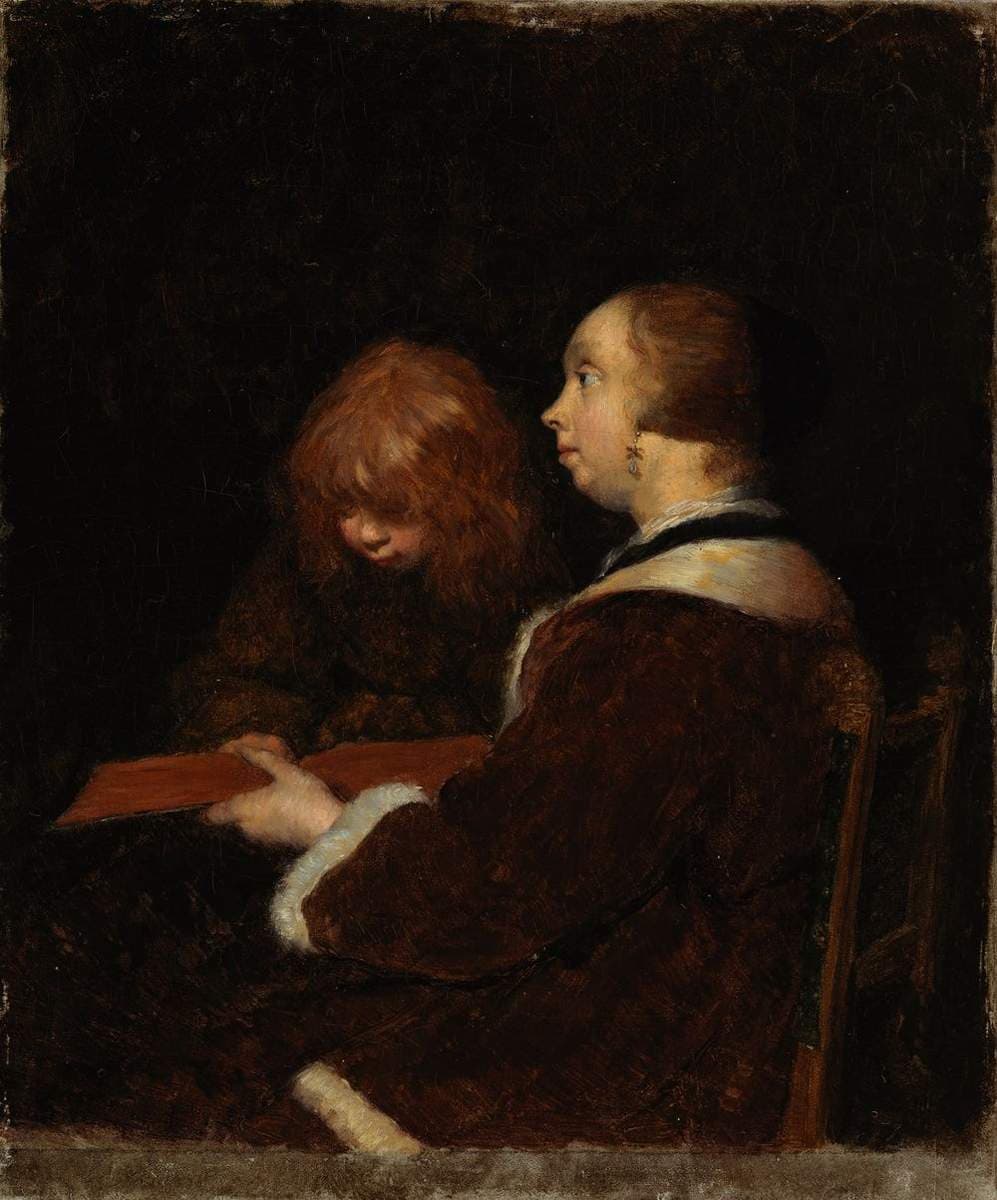 The Reading Lesson, copy after Ter Borch — Maria Wiik