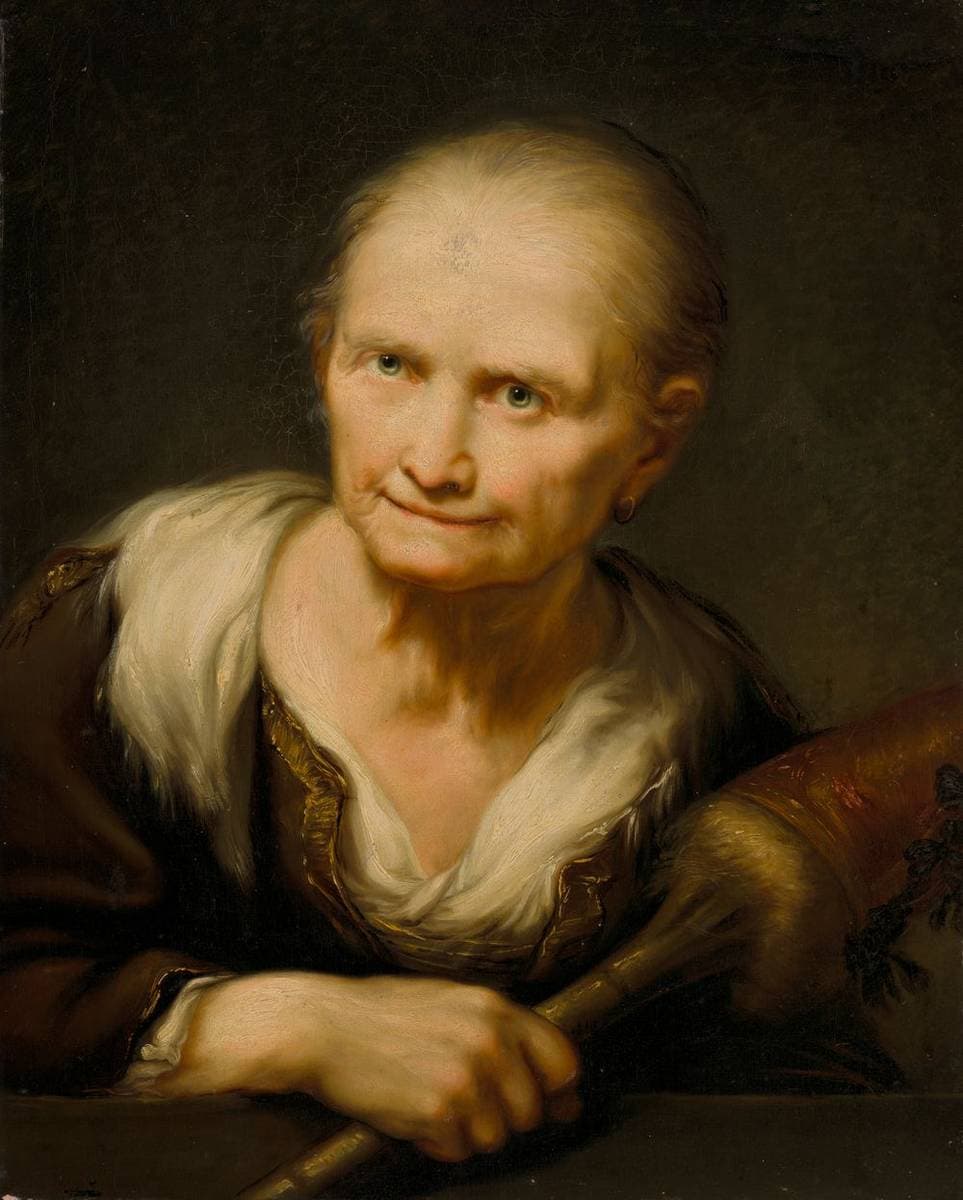 Vanha vaimo värttinöineen, kopio Giuseppe Nogarin mukaan — Alexander Lauréus