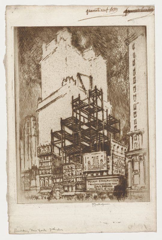 Building New York, Seventh Avenue — Joseph Pennell