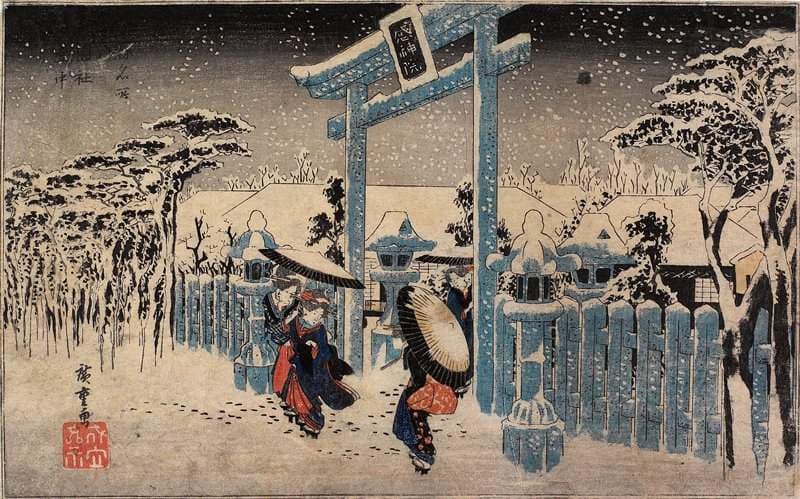 Gion Shrine in Snow — Andō Hiroshige