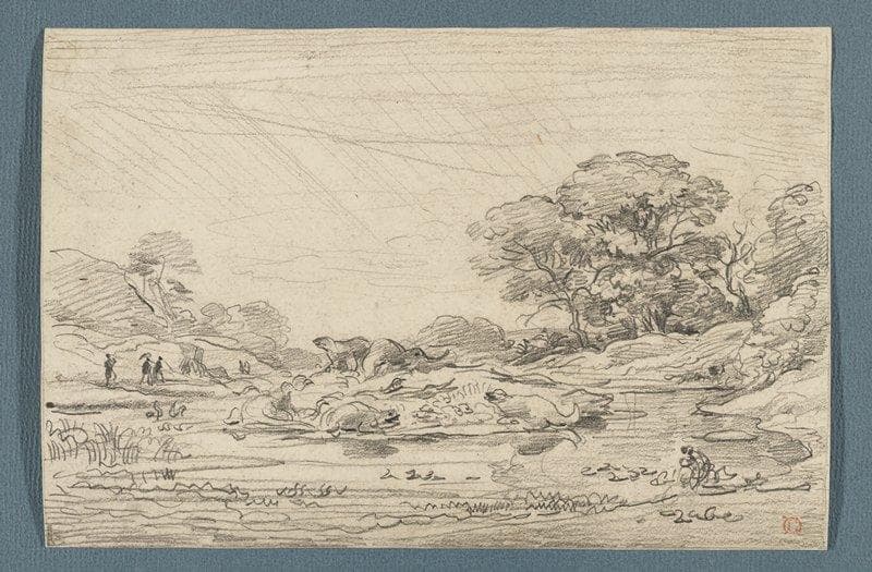 Animaux antédiluviens à Sydenham — Charles-François Daubigny