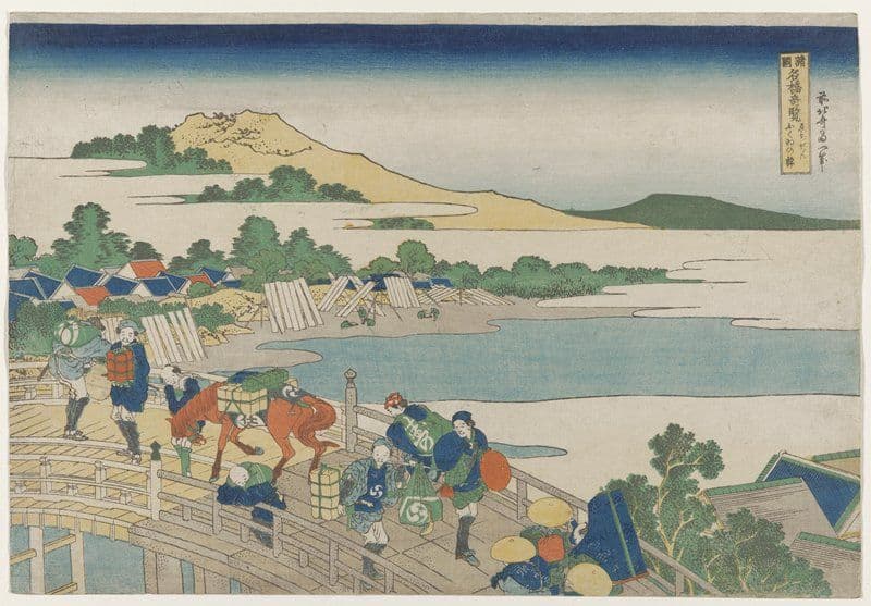 Fukui Bridge in Echizen Province — Katsushika Hokusai