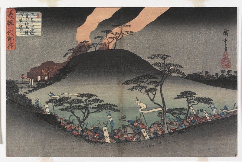 Night Battle at Mikusa Mountain — Andō Hiroshige