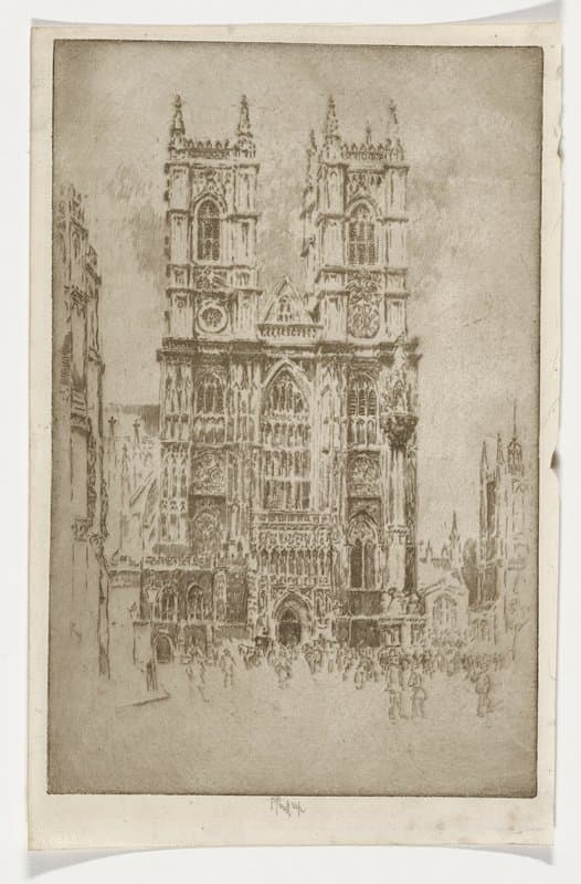 West Front, Wesminster Abbey — Joseph Pennell