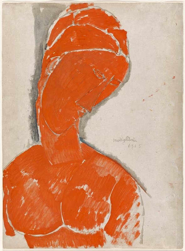 Female Bust in Red — Amedeo Modigliani
