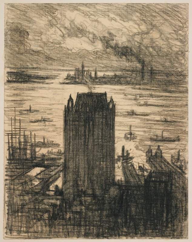 Hudson at Sunset — Joseph Pennell