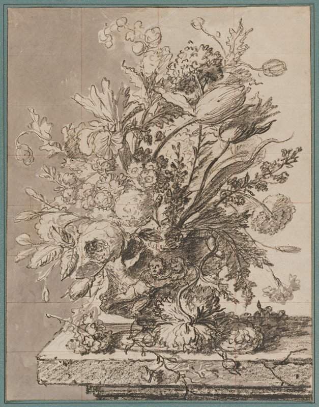 Bouquet of Flowers in a Terracotta Vase — Jan van Huysum
