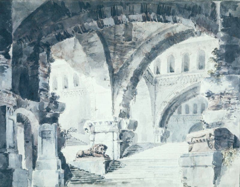 A Stage Drawing for a Vast Arched Interior — Karl Friedrich Schinkel