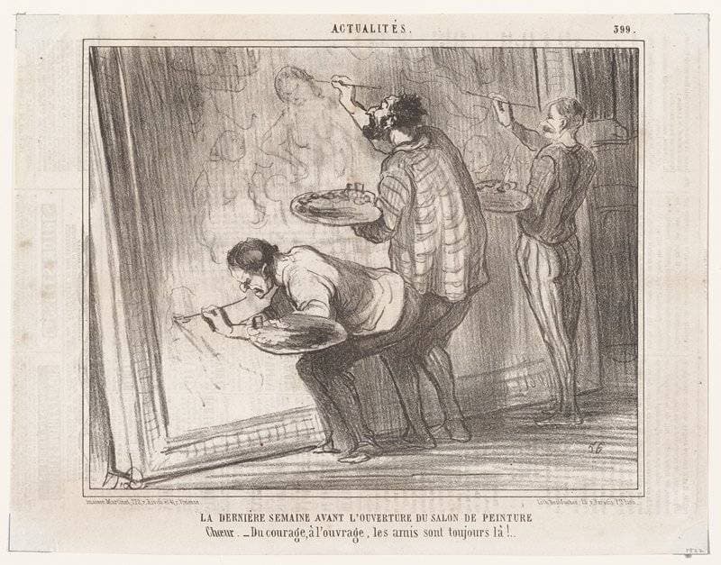 La dernière semaine avant l'ouverture du salon de peinture. . . (Actualités), from Le Charivari — Honoré Daumier