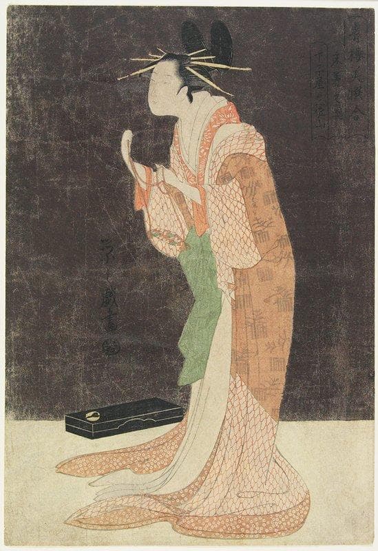 Misayama of Chōjiya House Going to Bed — Hosoda Eishi