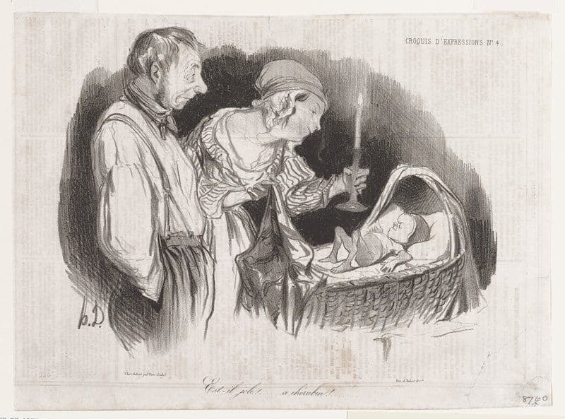 Est-il joli! . . .ce cherubin!  (Croquis d'expressions), from Le Charivari — Honoré Daumier