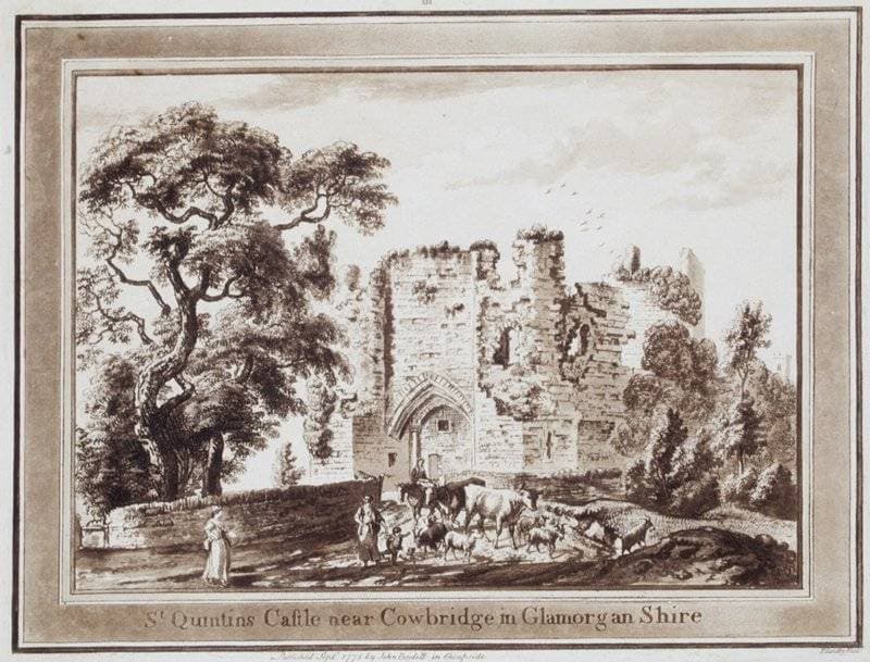 Saint Quintins Castle near Cowbridge in Glamorgan Shire — Paul Sandby