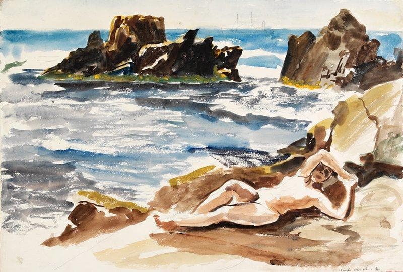 Reclining Nude by the Sea — Reginald Marsh