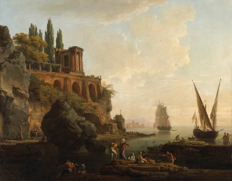 Imaginary Landscape, Italian Harbor Scene — Claude Joseph Vernet