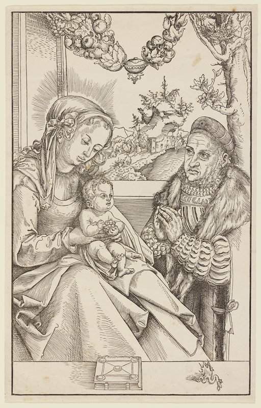 Virgin and Child Adored by Frederic the Wise of Saxony — Lucas Cranach the Elder