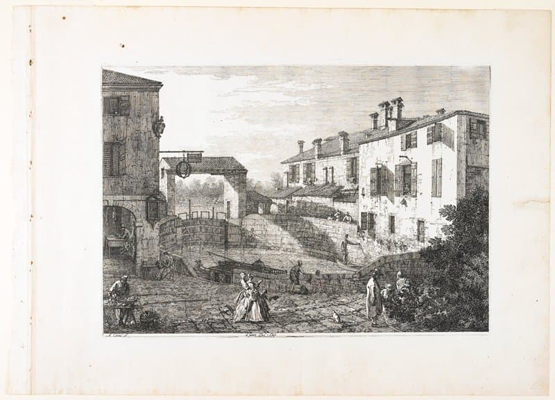 Le Porte del Dolo (The Locks at Dolo) — Canaletto