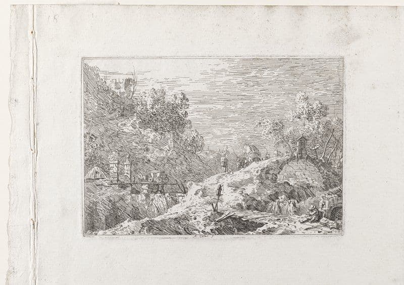 Mountain Landscape with Five Bridges — Canaletto