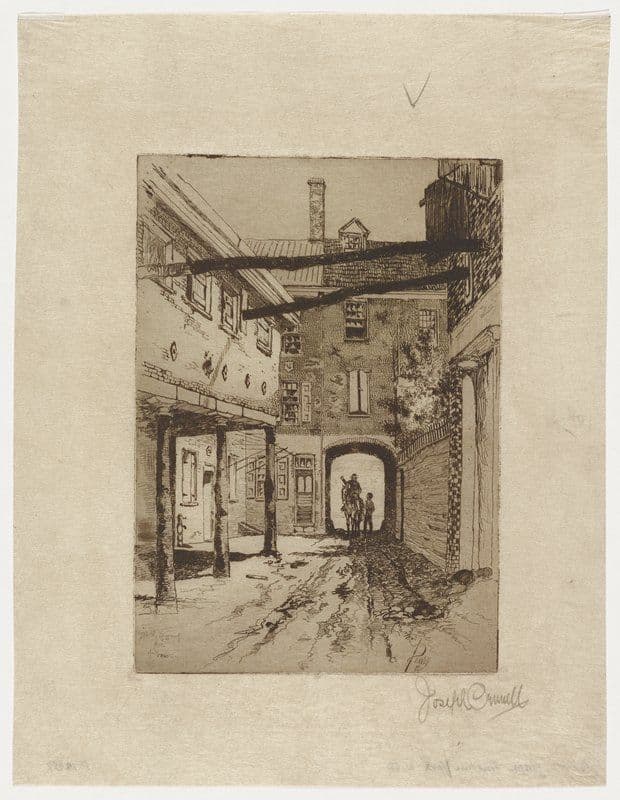 Plow Inn Yard — Joseph Pennell