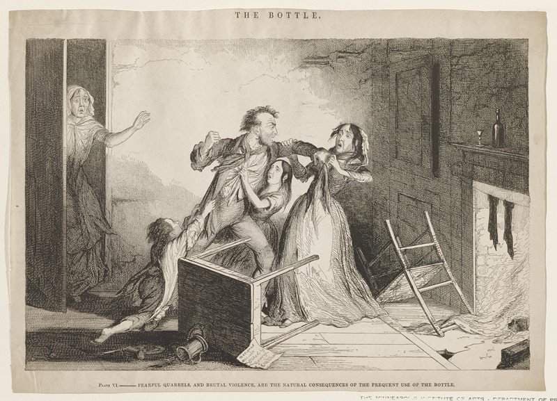 Fearful quarrels, and brutal violence, are the natural consequences of the frequent use of the bottle. — George Cruikshank