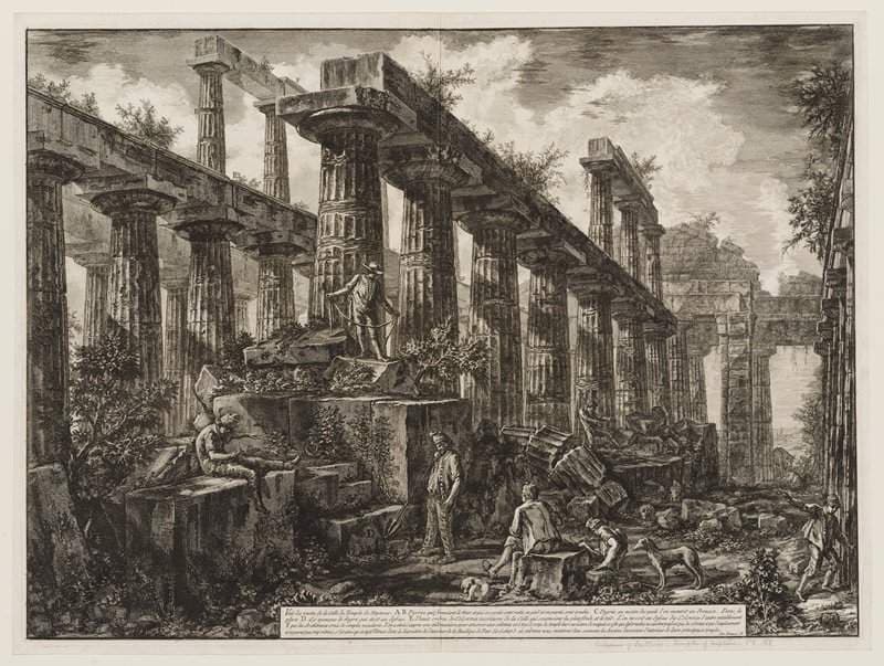 Ruins of Cella, Temple of Neptune — Giovanni Battista Piranesi