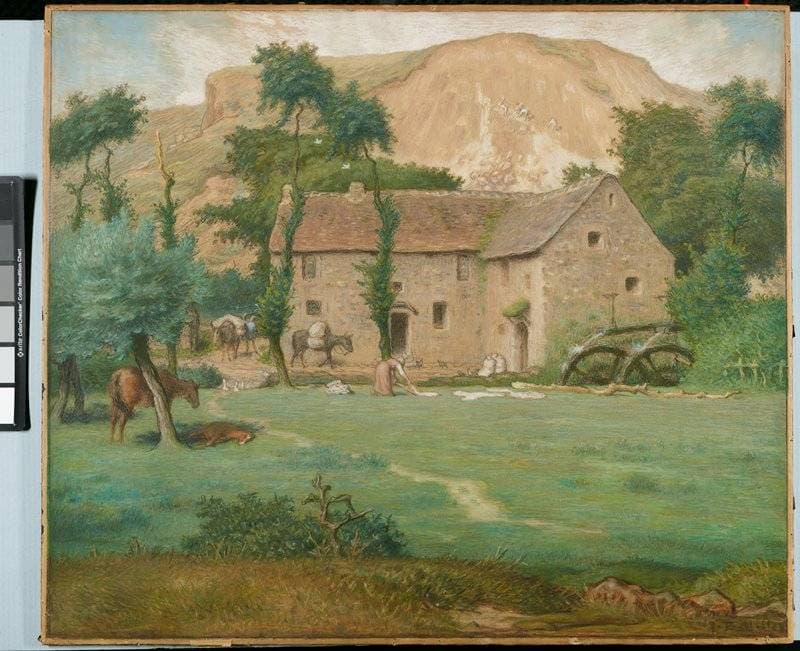 Watermill at the Foot of a Mountain, Allier — Jean-François Millet