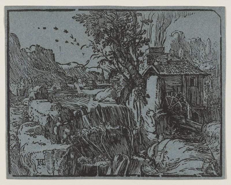 Landscape with a Waterfall — Hendrik Goltzius