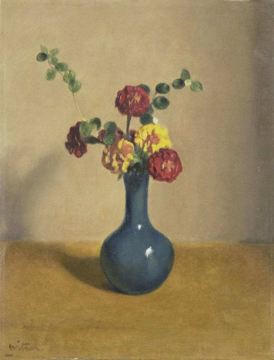 Afrikaantjes in een blauw vaasje — Willem Arnold Witsen