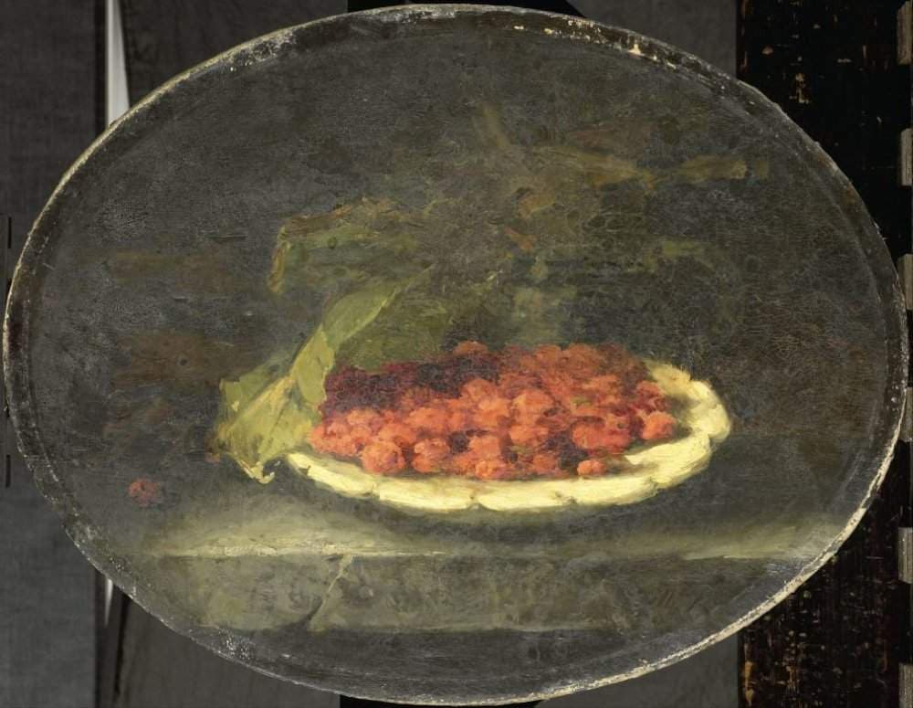 Stilleven met aardbeien in een witte schaal — Margaretha Roosenboom