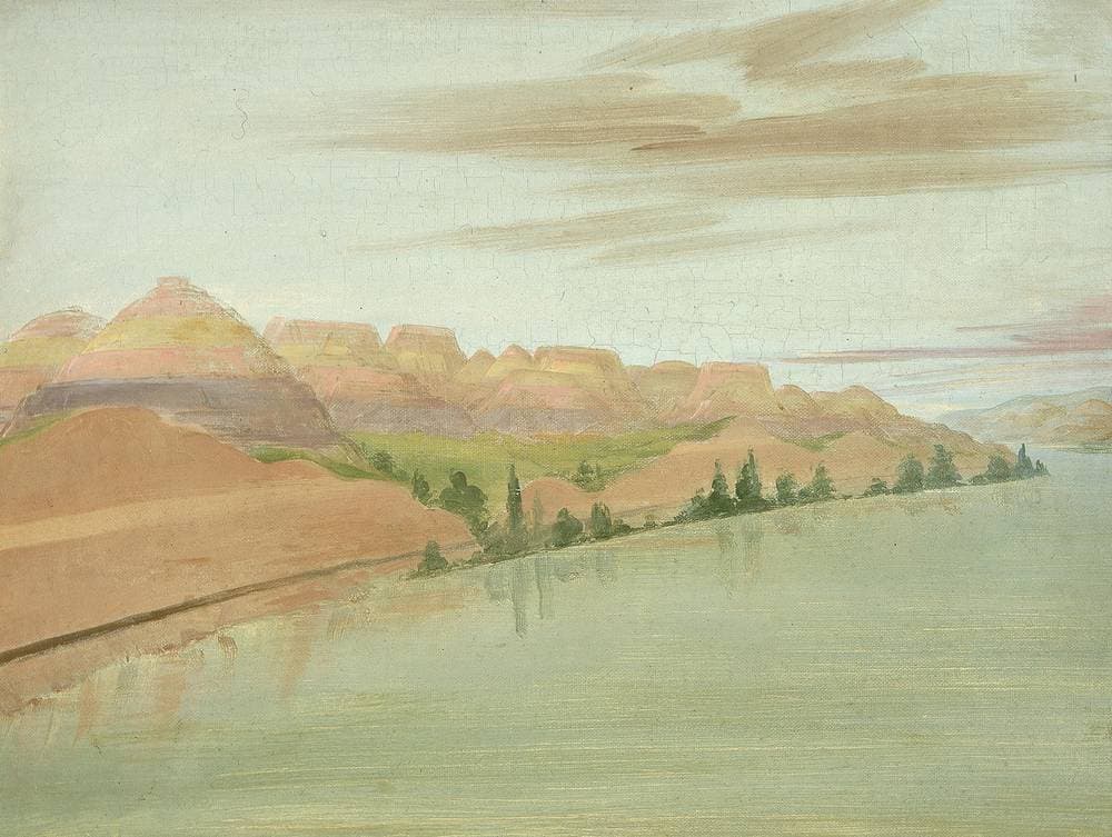 Beautiful Clay Bluffs, 1900 Miles above St. Louis — George Catlin