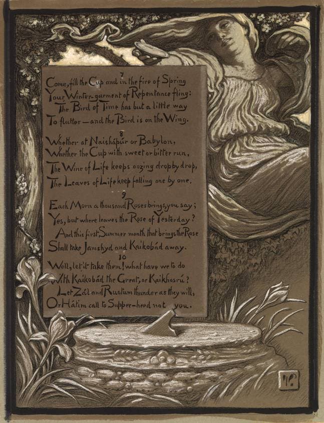 (Illustration for Rubáiyát of Omar Khayyám) The Invitation — Elihu Vedder