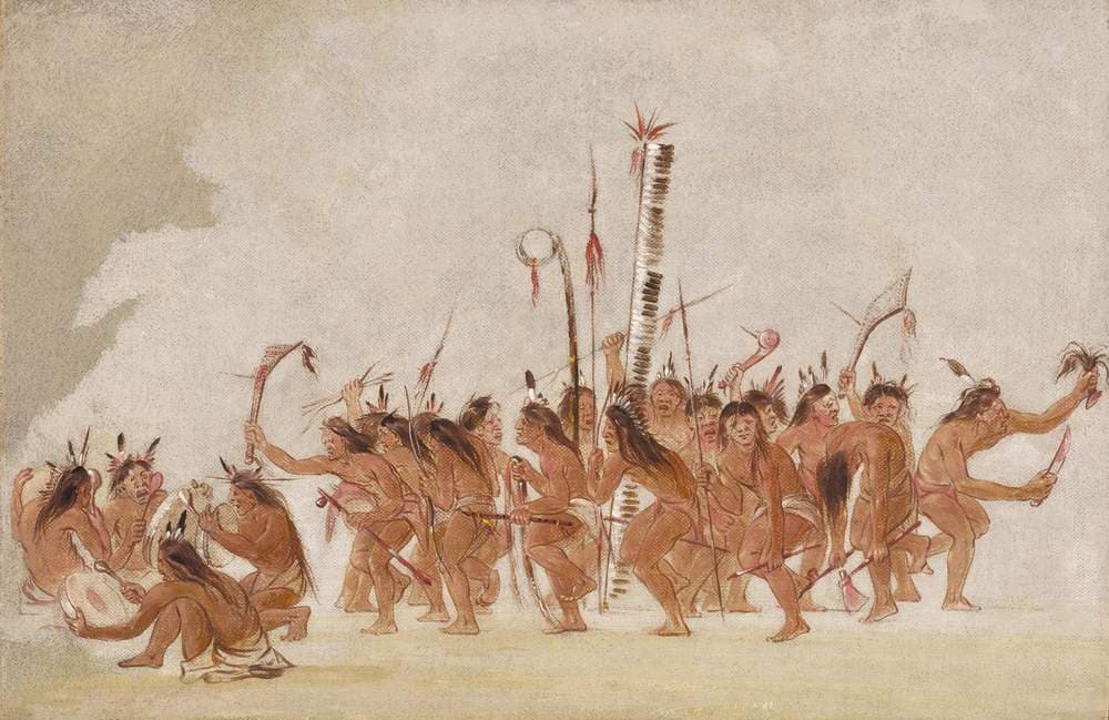 Braves' Dance, Ojibwa — George Catlin
