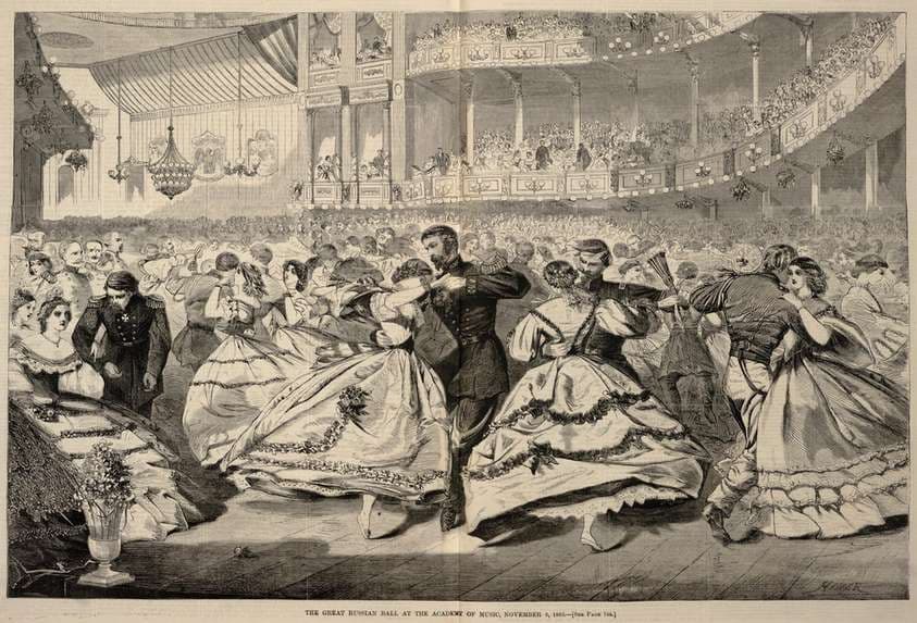The Great Russian Ball at the Academy of Music, November 5, 1863, from Harper's Weekly, November 21, 1863 — Winslow Homer