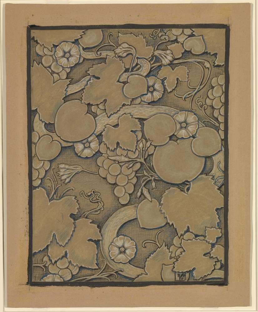 (Illustration for Rubáiyát of Omar Khayyám) Lining Paper — Elihu Vedder