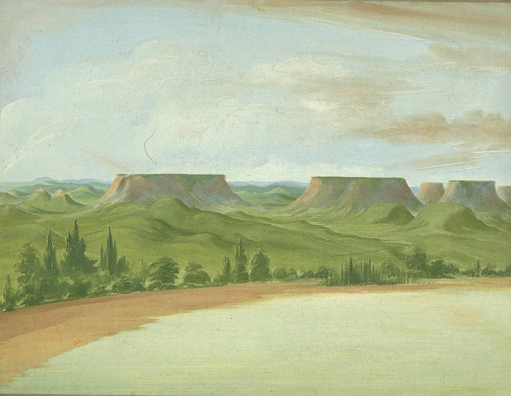 Square Hills, 1200 Miles above St. Louis — George Catlin
