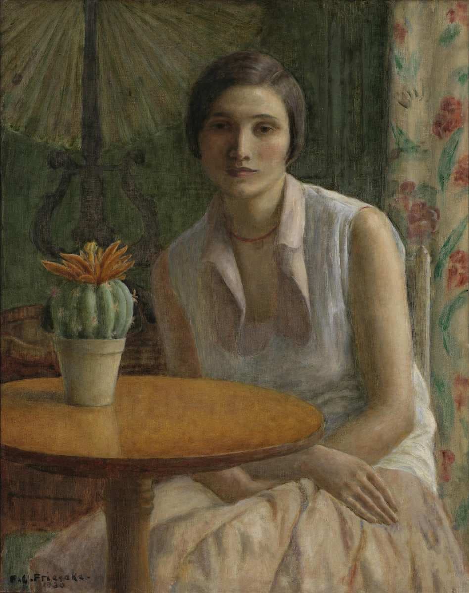 Portrait of a Woman (with Cactus) — Frederick Carl Frieseke