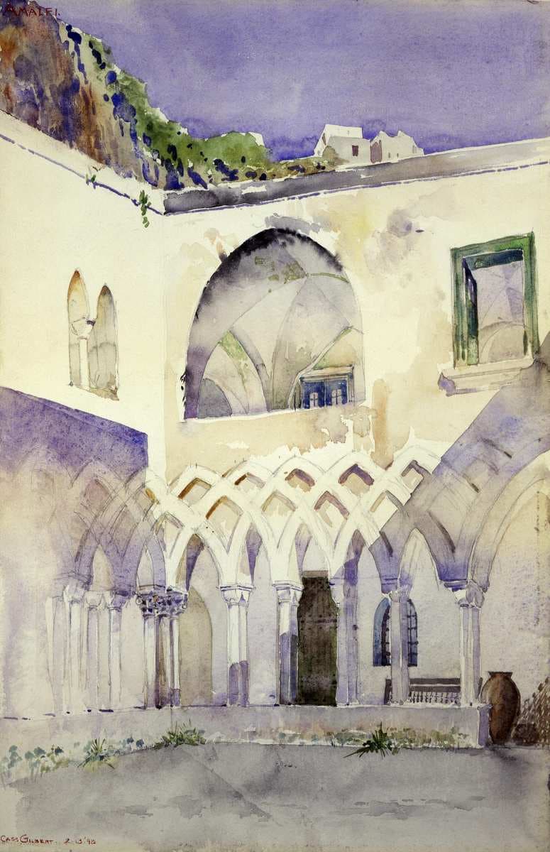 Courtyard, Capucine Monastery, Amalfi — Cass Gilbert