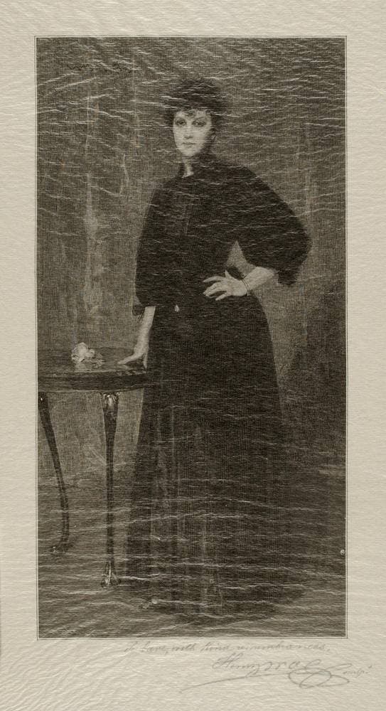 A Lady in Black — Henry Wolf