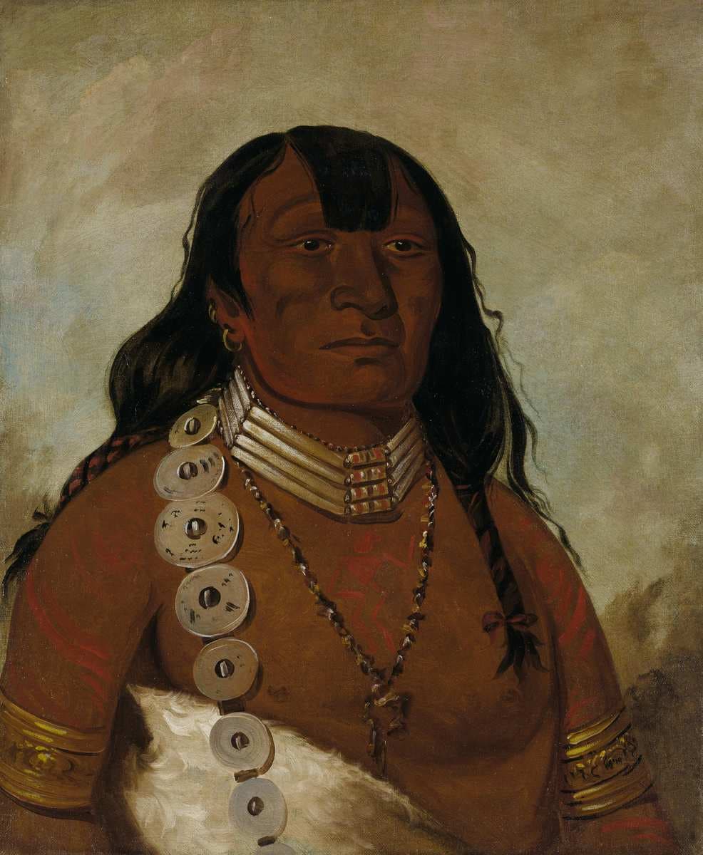 Téh-tóot-sah (better known as Tohausen, Little Bluff), First Chief — George Catlin
