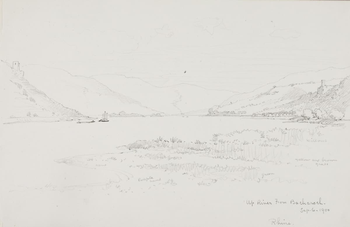 Up River from Bacharach, Rhine — George Elbert Burr
